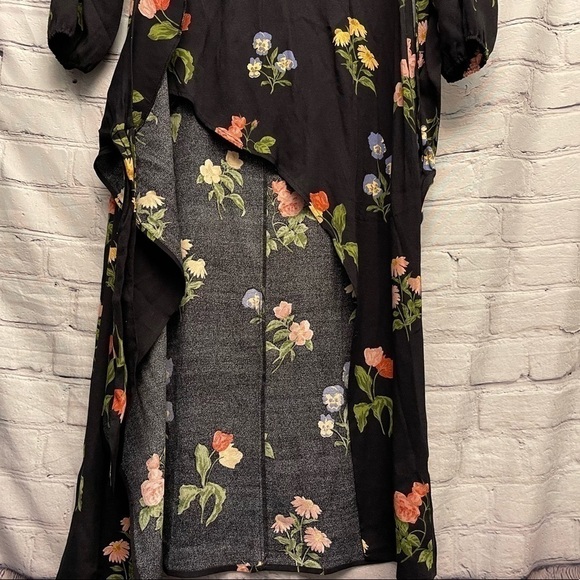 NEW Reformation Reza Floral Long Sleeve Midi Dress In Night Bloom Size 2 - Picture 7 of 16
